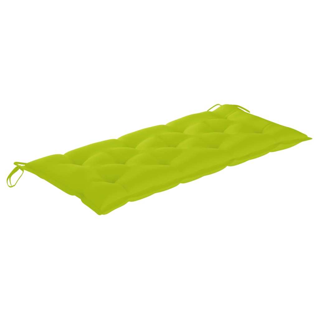 Supamas suoliukas su šviesiai žalia pagalvėle, 120cm, tikmedis