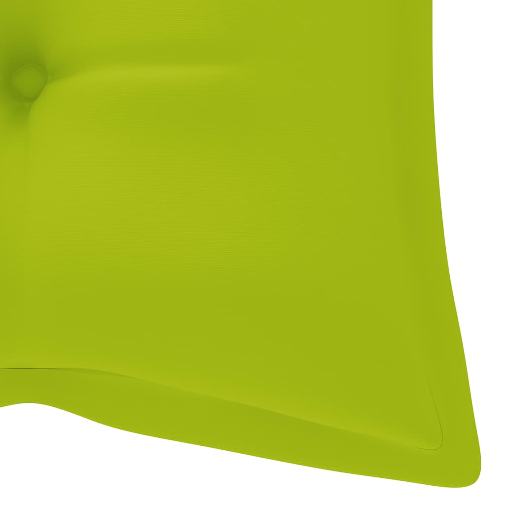 Supamas suoliukas su šviesiai žalia pagalvėle, 120cm, tikmedis