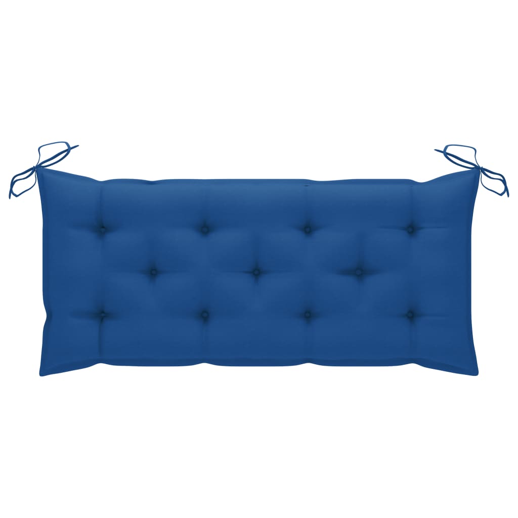 Supamas suoliukas su mėlynos spalvos pagalvėle, 170cm, tikmedis