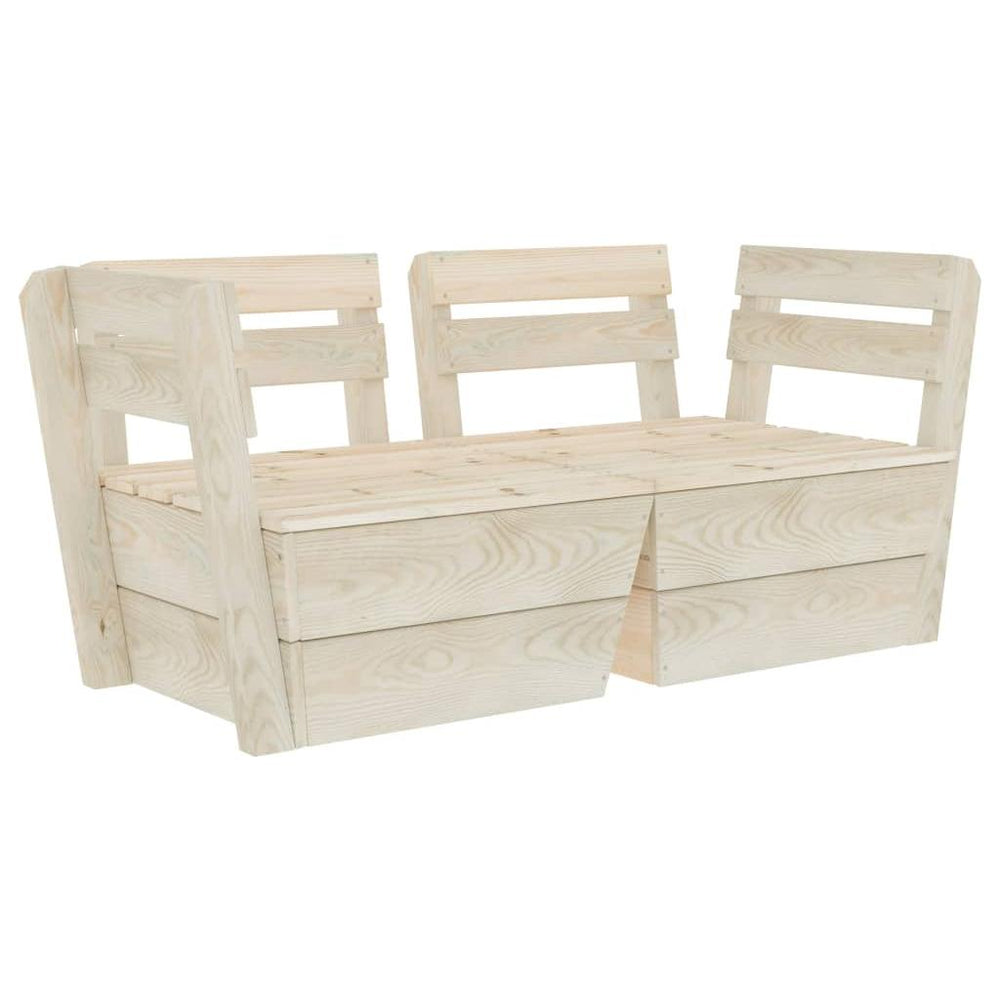 Dvivietė sodo sofa iš palečių, impregnuota eglės mediena
