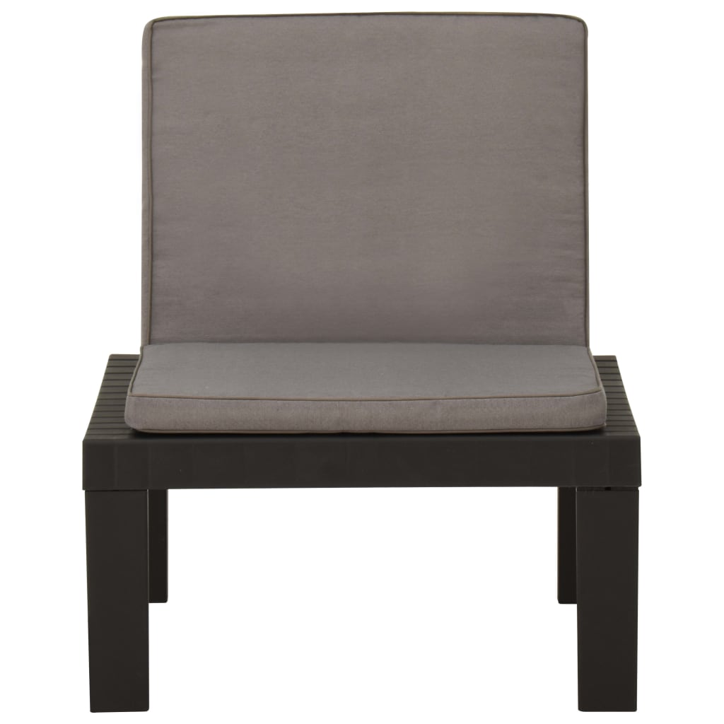 Sodo poilsio kėdės su pagalvėlėmis, 2vnt., pilkos, plastikas