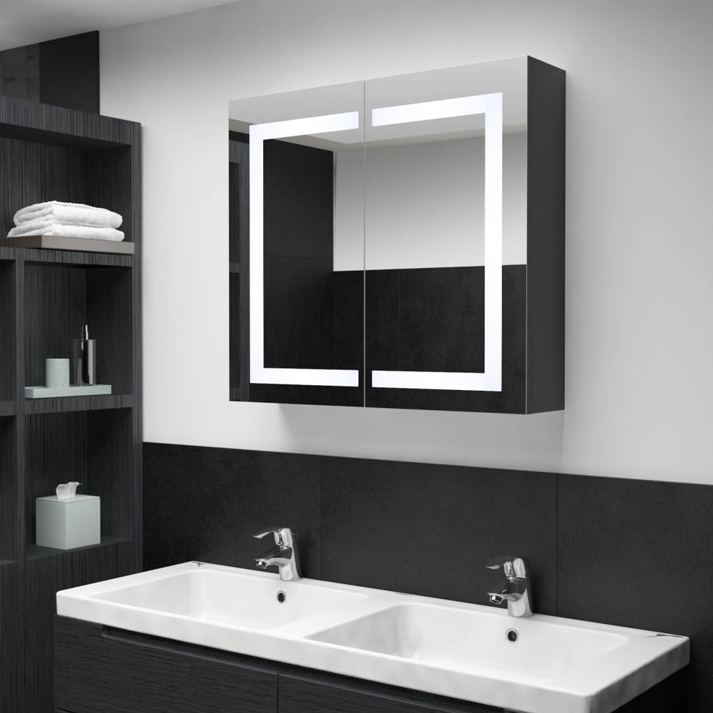 Veidrodinė vonios spintelė su LED apšvietimu, 80x12,2x68cm