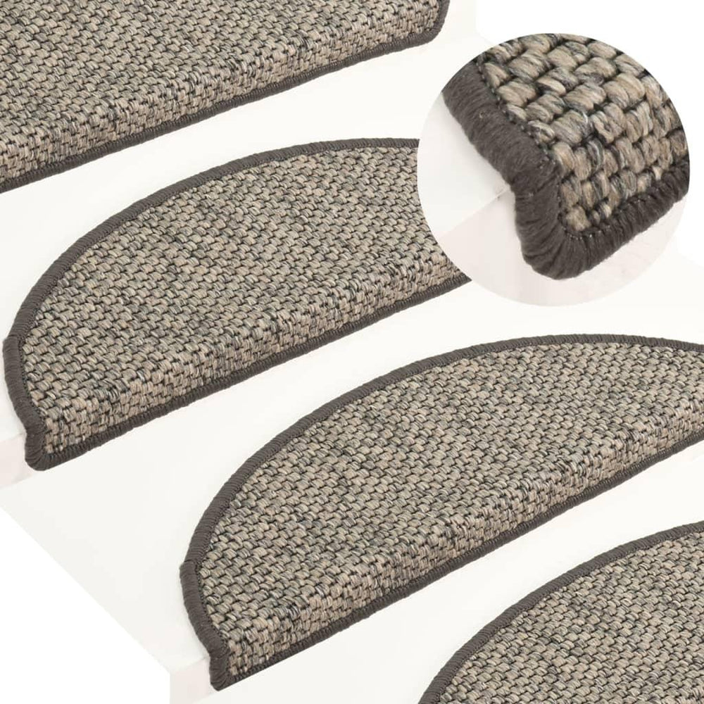 Lipnūs laiptų kilimėliai, 15vnt., sidabrinės spalvos, 56x20cm