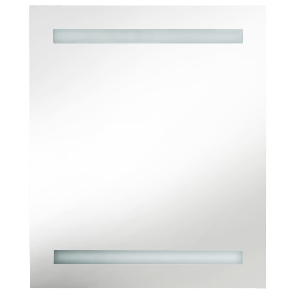 Veidrodinė vonios spintelė su LED apšvietimu, balta, 50x14x60cm