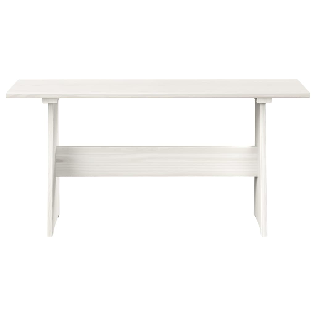 Valgomojo stalas su suoliuku, baltos spalvos, pušies masyvas