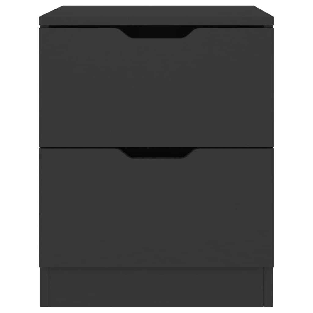 Naktinės spintelės, 2vnt., juodos spalvos, 40x40x50cm, MDP