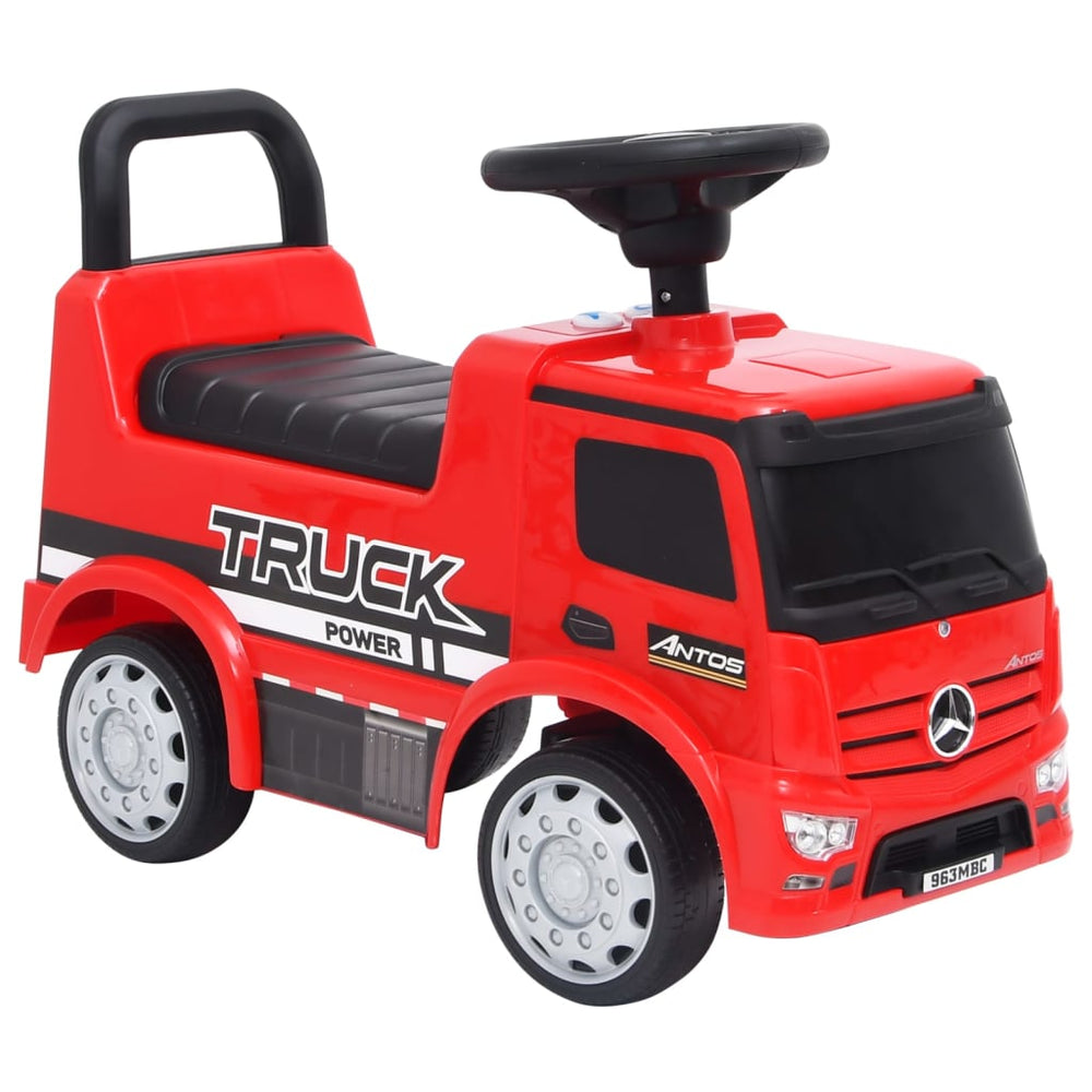 Paspiriamas vaikiškas sunkvežimis Mercedes-Benz, raudonas