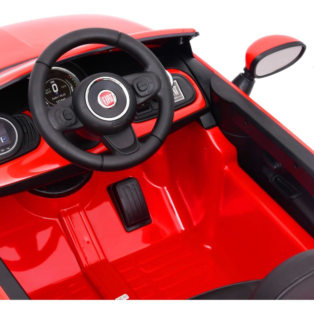 Elektrinis vaikiškas automobilis Fiat 500, raudonas
