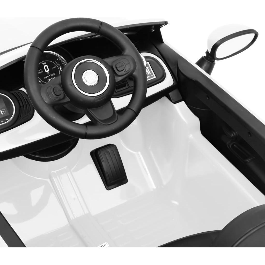 Elektrinis vaikiškas automobilis Fiat 500, baltas