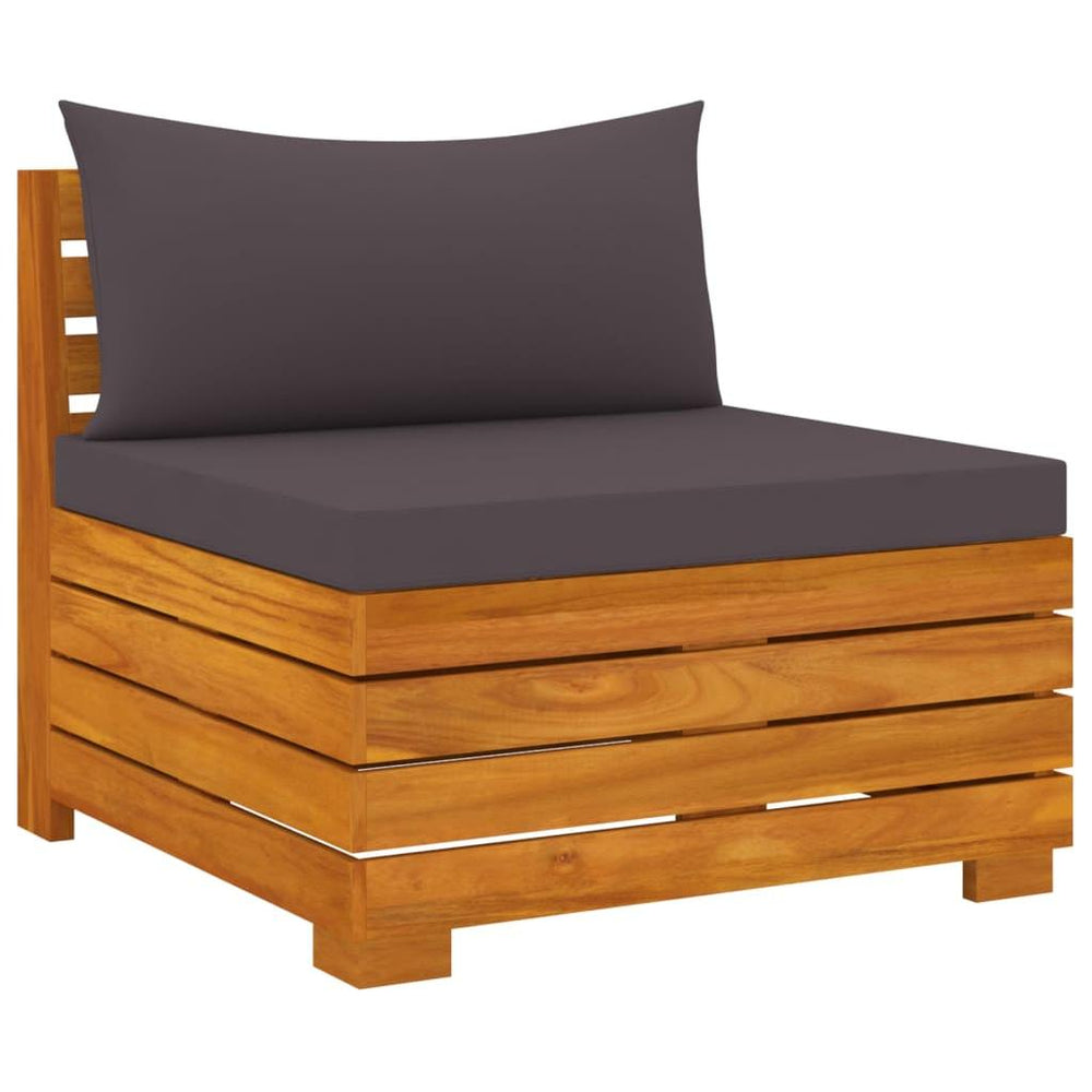 Dvivietė sodo sofa su pagalvėlėmis, akacijos medienos masyvas
