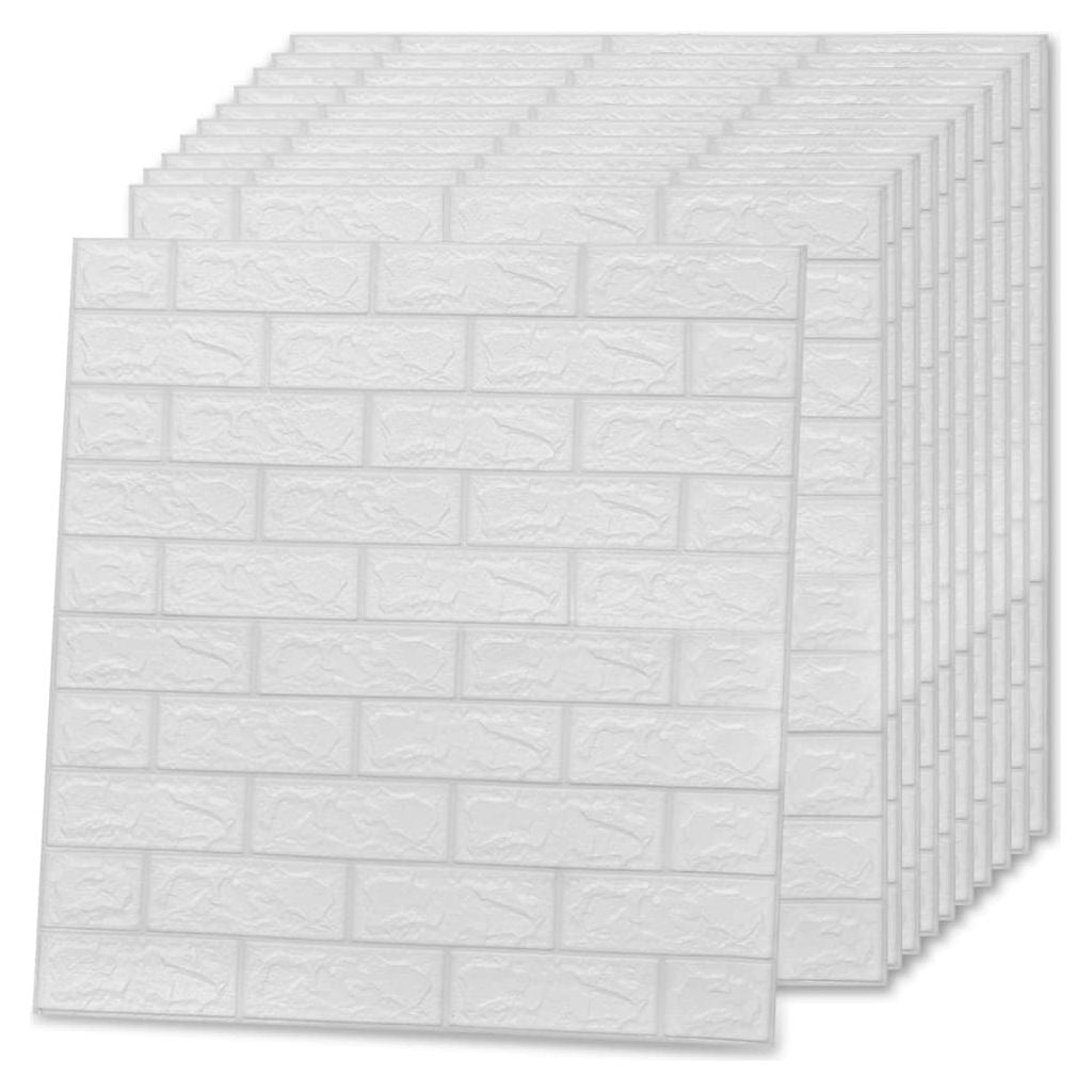 Lipnūs 3D tapetai, baltos spalvos, 10vnt., plyų dizaino