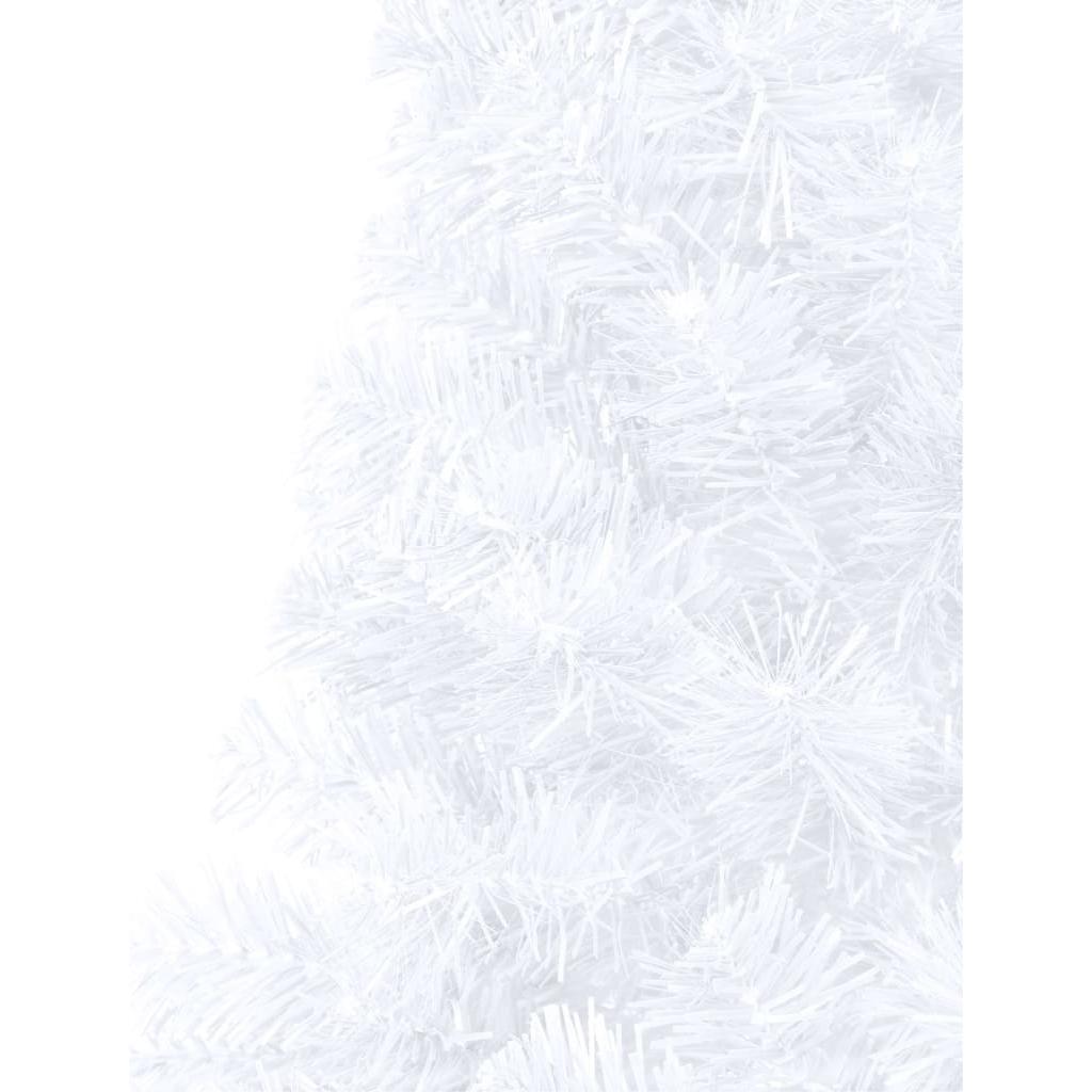 Dirbtinė pusinė Kalėdų eglutė su stovu, balta, 150cm, PVC