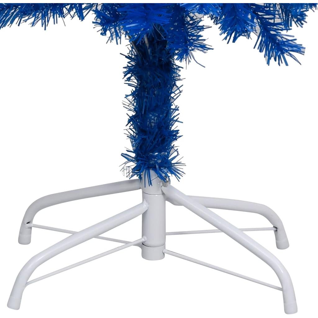 Dirbtinė Kalėdų eglutė su stovu, mėlynos spalvos, 120cm, PVC