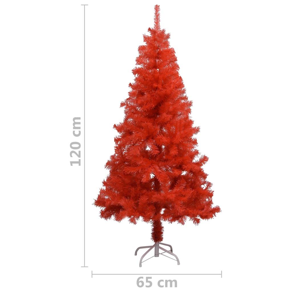 Dirbtinė Kalėdų eglutė su stovu, raudonos spalvos, 120cm, PVC
