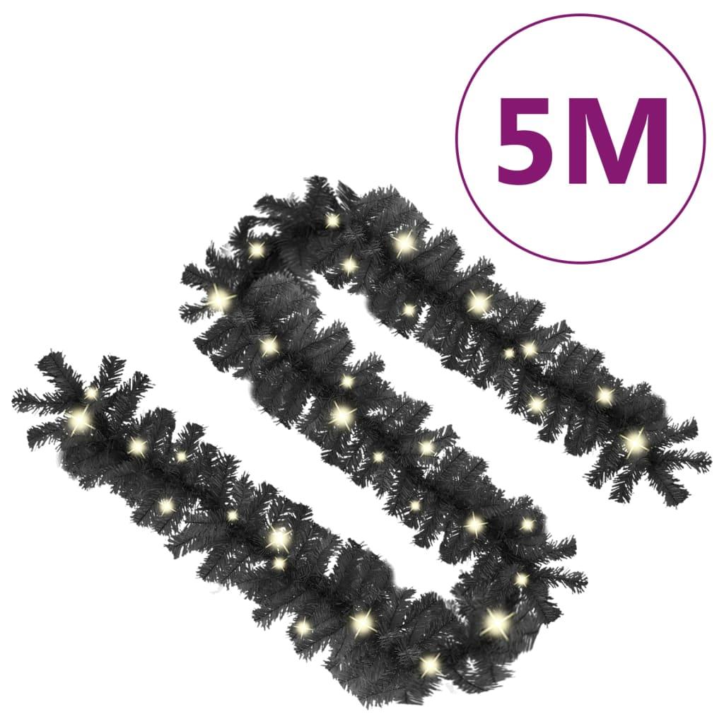 Kalėdinė girlianda su LED lemputėmis, juodos spalvos, 5m