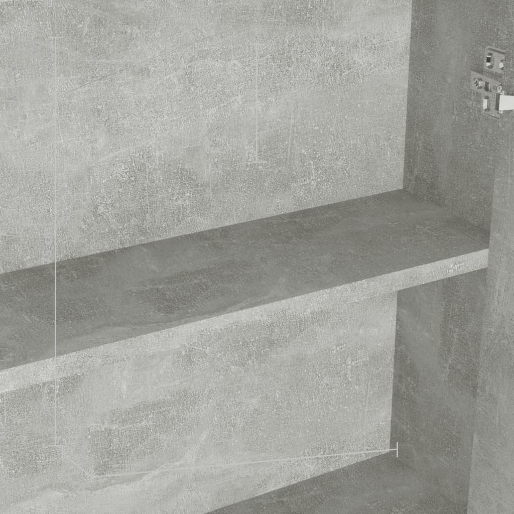 Veidrodinė vonios spintelė, betono pilka, 60x15x75cm, MDF
