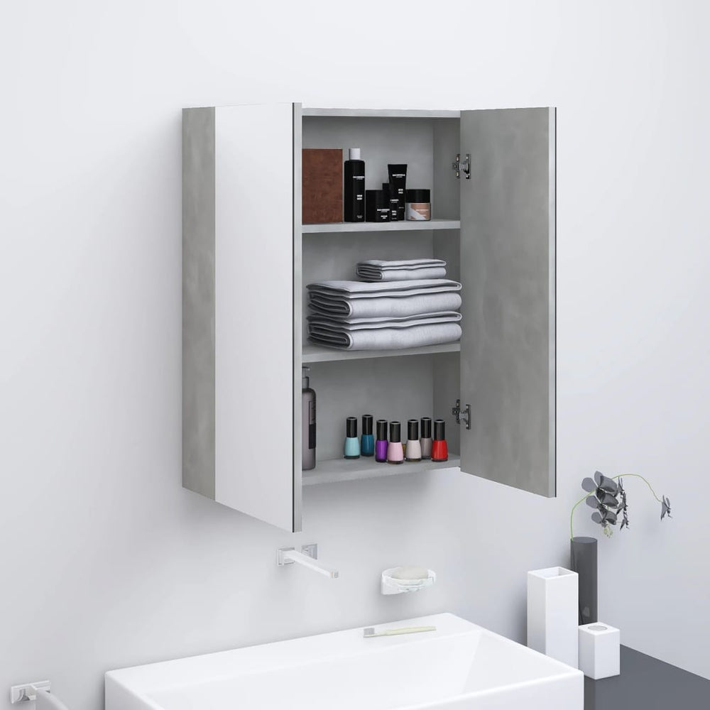 Veidrodinė vonios spintelė, betono pilka, 60x15x75cm, MDF