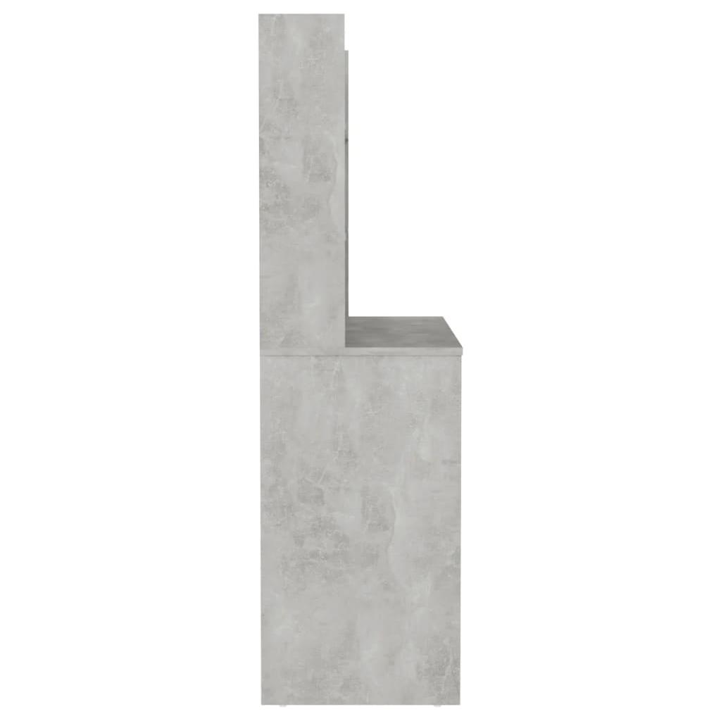 Kosmetinis staliukas su LED, betono pilkas, 100x40x135cm, MDF