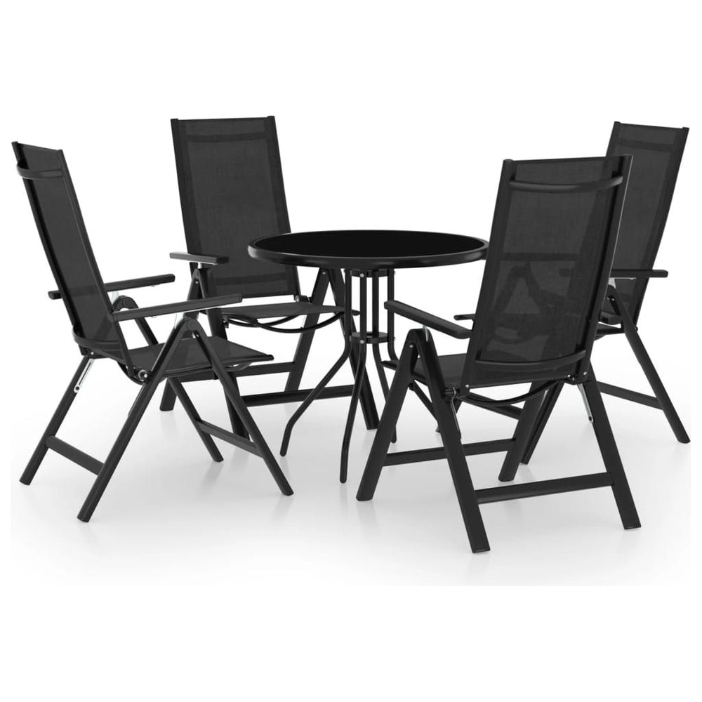 Bistro baldų komplektas, juodos ir antracito spalvos