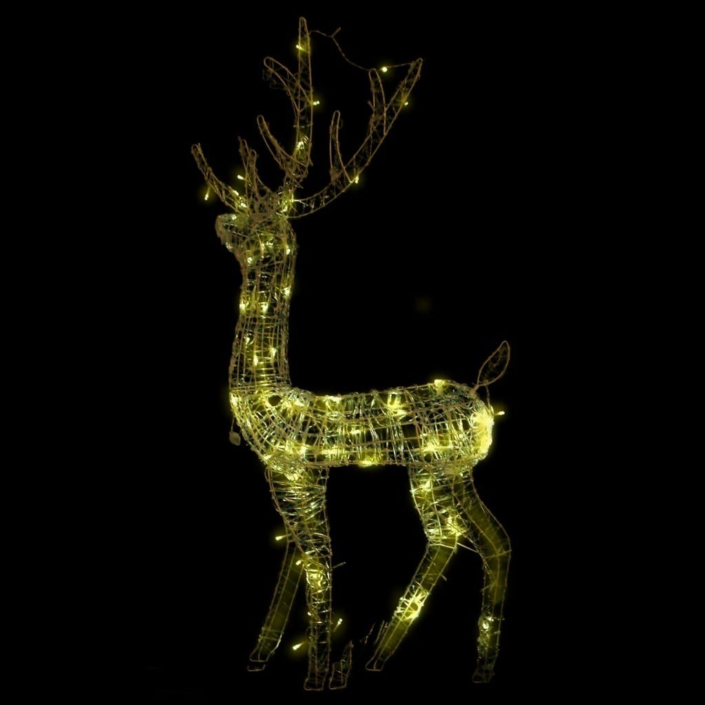 Kalėdinė dekoracija elnias, 128cm, akrilas, 140 šiltų baltų LED