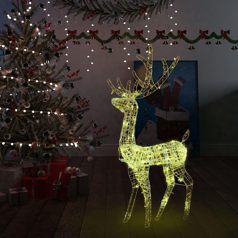 Kalėdinė dekoracija elnias, 128cm, akrilas, 140 šiltų baltų LED