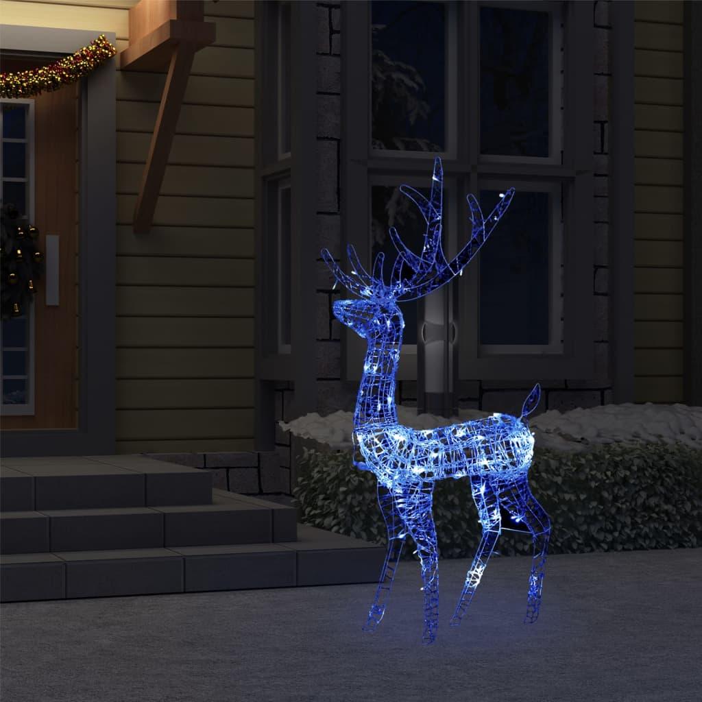 Kalėdinė dekoracija elnias, 128cm, akrilas, 140 mėlynų LED