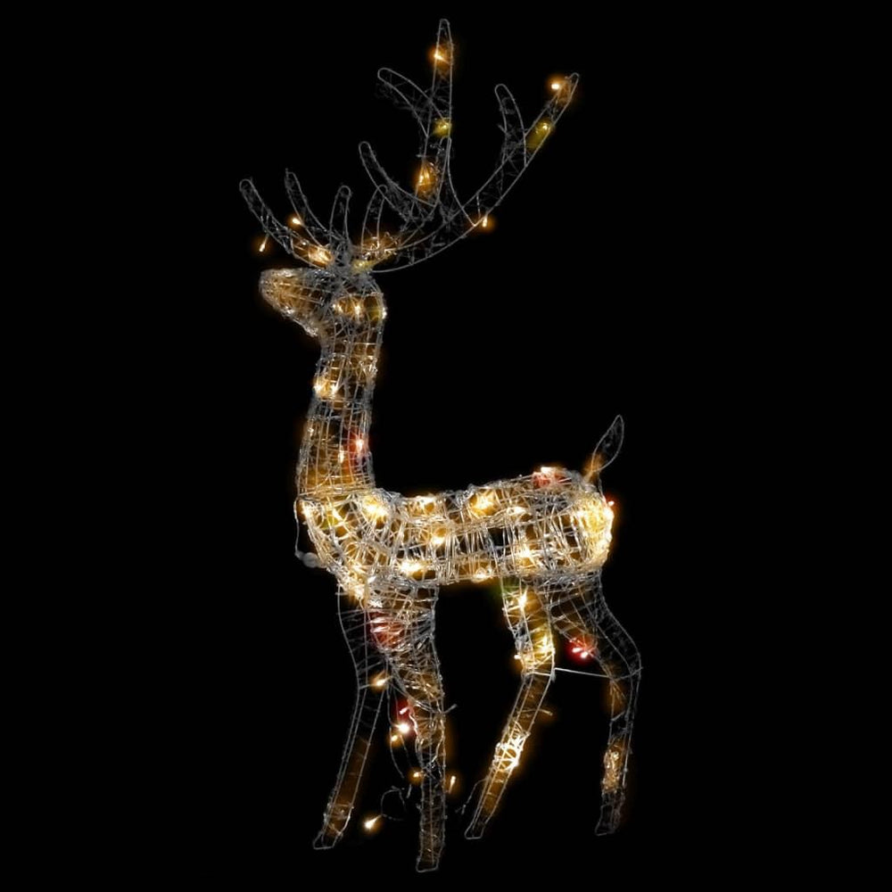 Kalėdinė dekoracija elnias, 128cm, akrilas, 140 spalvotų LED