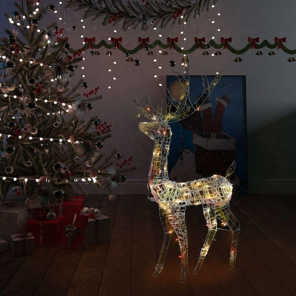 Kalėdinė dekoracija elnias, 128cm, akrilas, 140 spalvotų LED