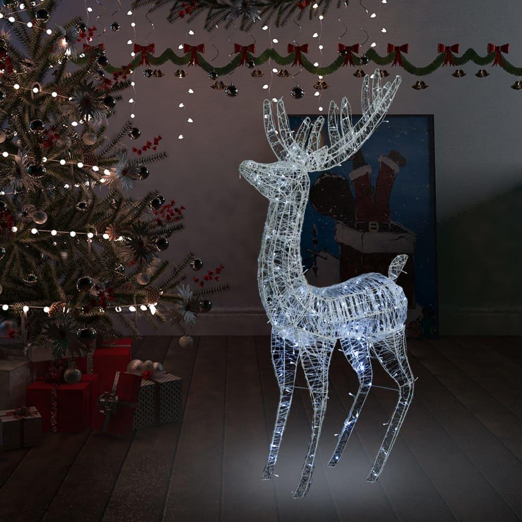 Kalėdinė dekoracija elnias, šaltos baltos, 180cm, akrilas