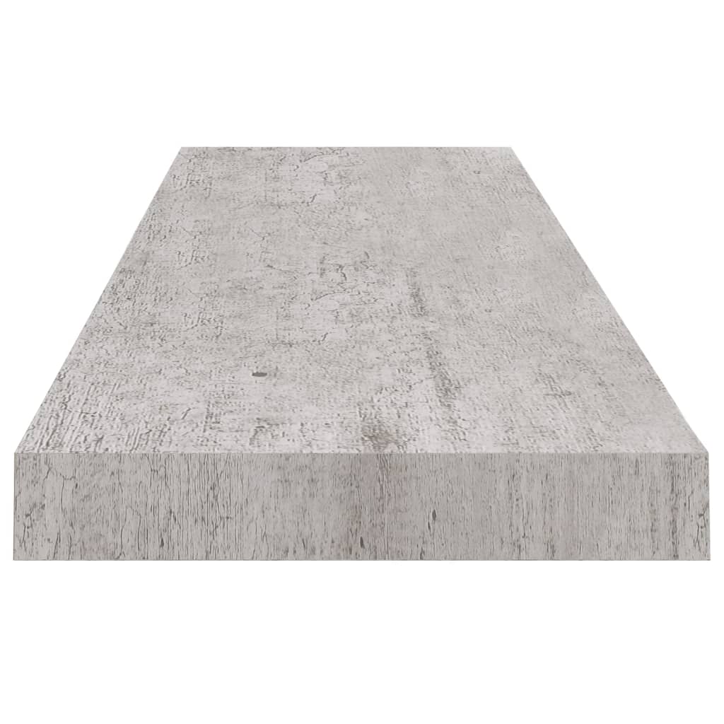 Pakabinamos lentynos, 4vnt., betono pilkos, 100x23,5x3,8cm, MDF