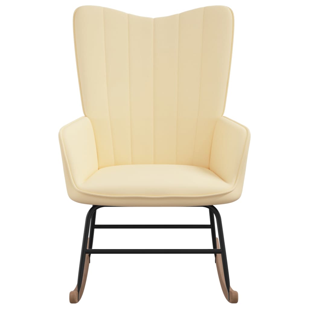 VidaXL Supama kėdė, kreminės baltos spalvos, aksomas