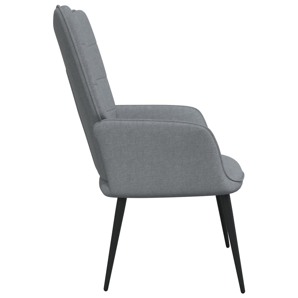 Poilsio kėdė su pakoja, šviesiai pilka, 62x68,5x96cm, audinys