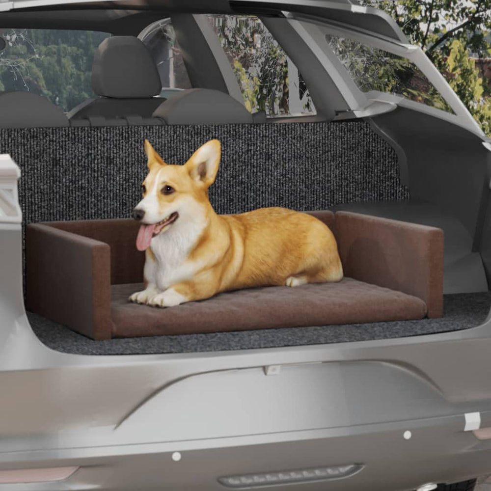 Šuns gultas automobilio bagažinei, rudas, 90x60cm