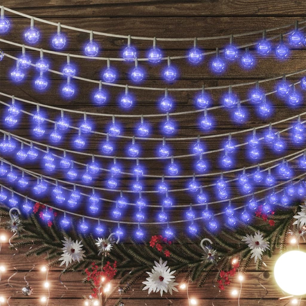 Rutuliukų girlianda, 40m, 400 mėlynų LED, 8 funkcijos
