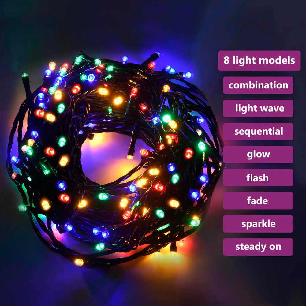 Girlianda su 400 LED lempučių, įvairių spalvų, 40m, 8 režimai