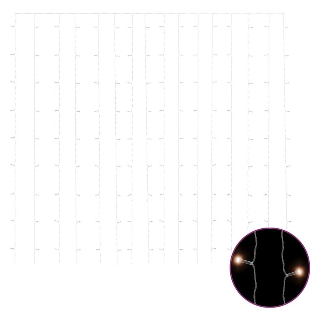 LED lempučių užuolaida, 3x3m, 300 šiltų baltų LED lempučių