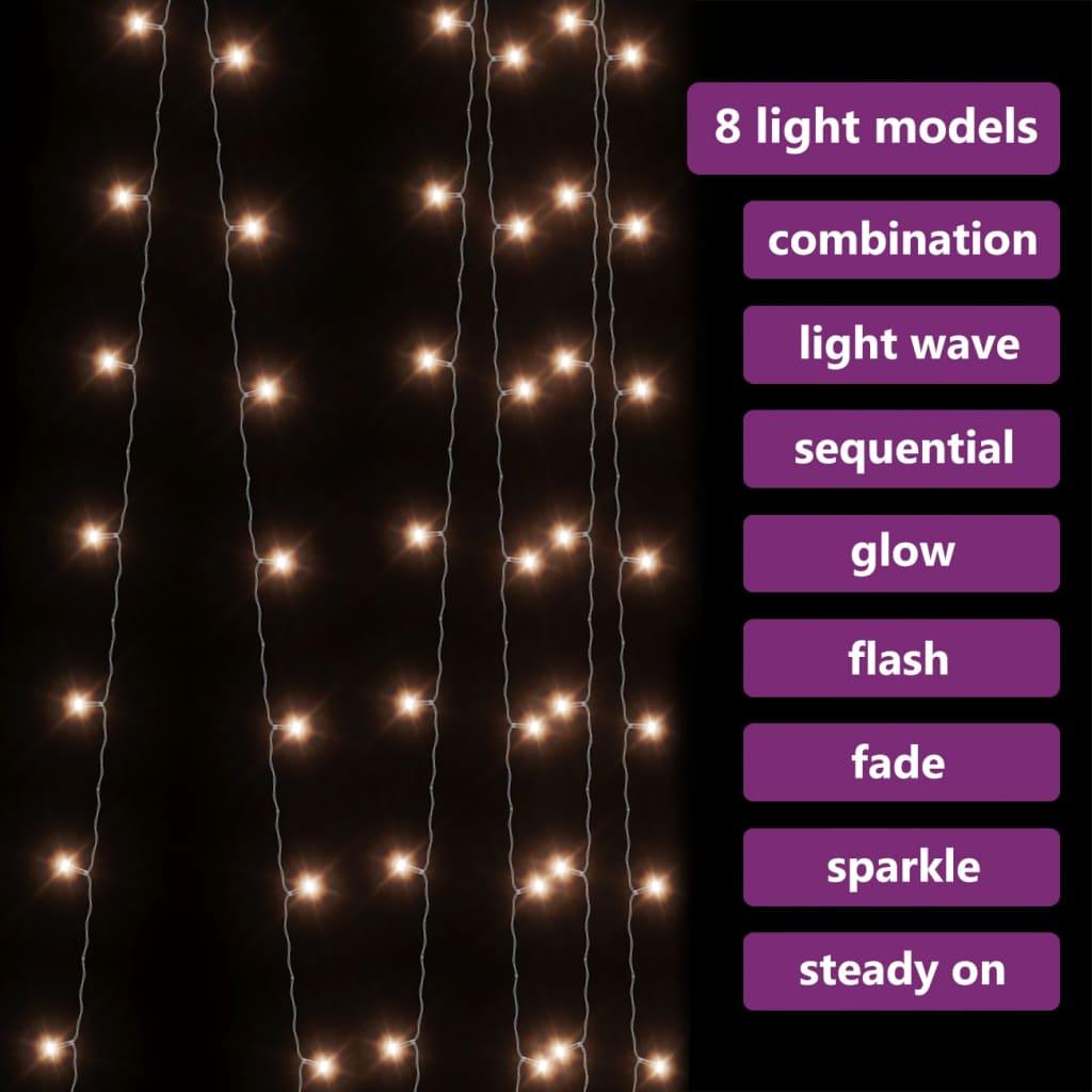 LED lempučių užuolaida, 3x3m, 300 šiltų baltų LED lempučių
