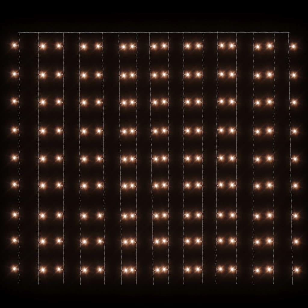 LED lempučių užuolaida, 3x3m, 300 šiltų baltų LED lempučių