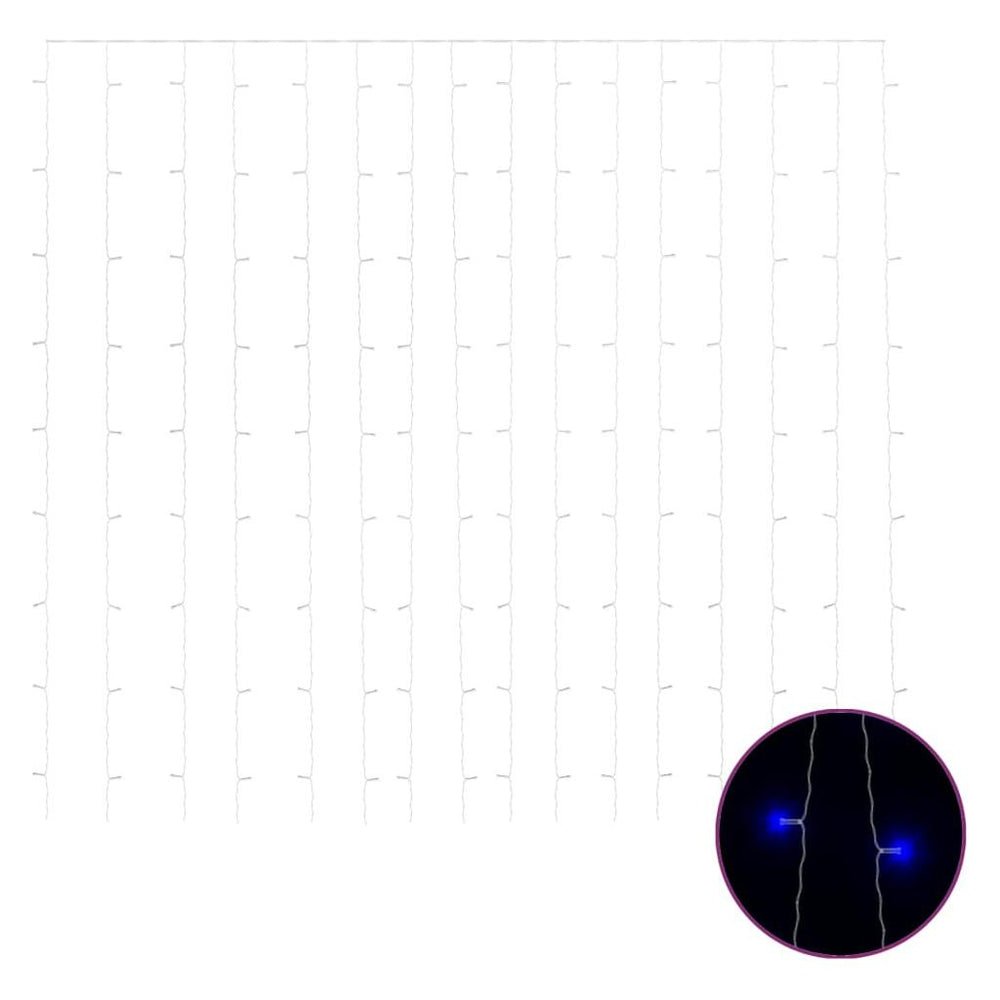 LED lempučių užuolaida, 3x3m, 300 mėlynų LED lempučių