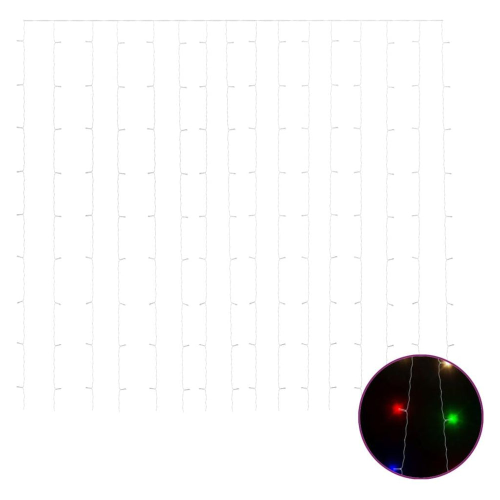LED lempučių užuolaida, 3x3m, 300 spalvotų LED lempučių