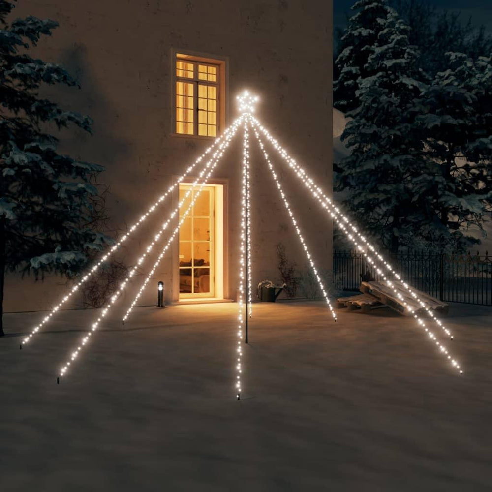 Kalėdų eglutės girlianda, 576 šaltos baltos spalvos LED, 3,6m