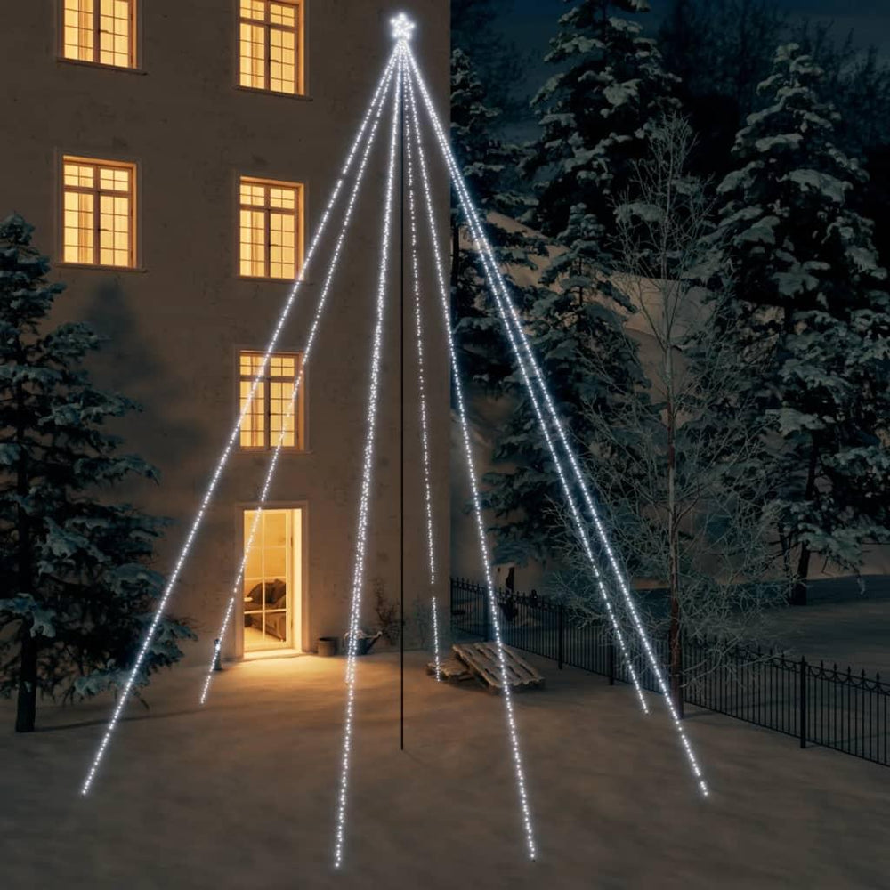 Kalėdų eglutės girlianda, 1300 šaltos baltos spalvos LED, 8m