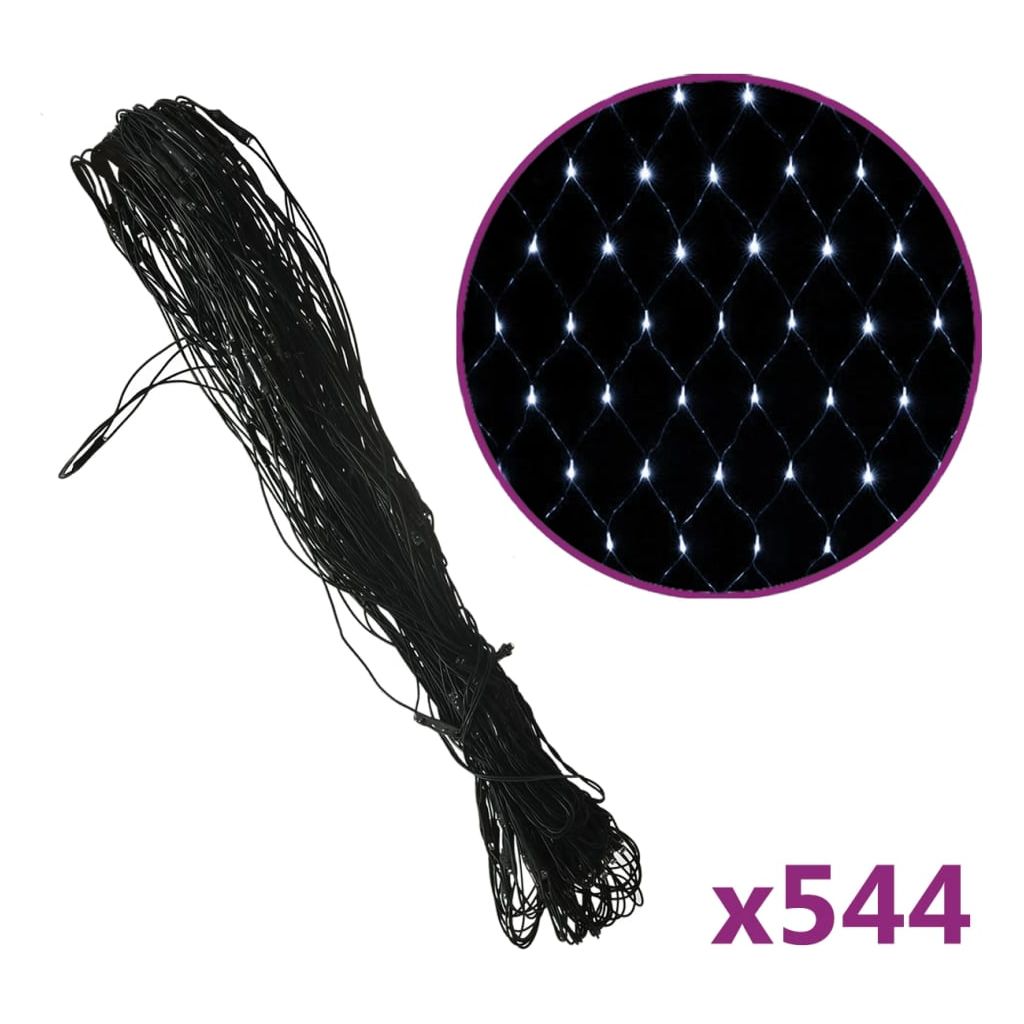 Kalėdinių lempučių tinklas, 4x4m, 544 šaltos baltos LED