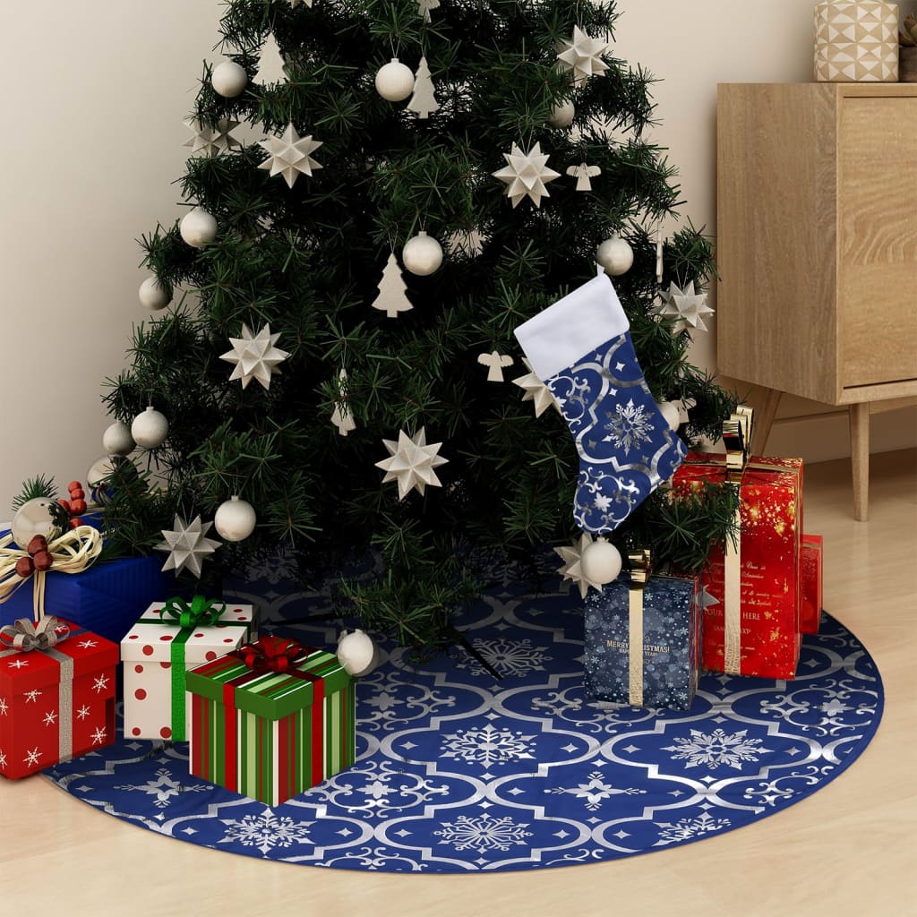 Kilimėlis po eglute su kojine GLITTERSPARK, melynas, 90cm