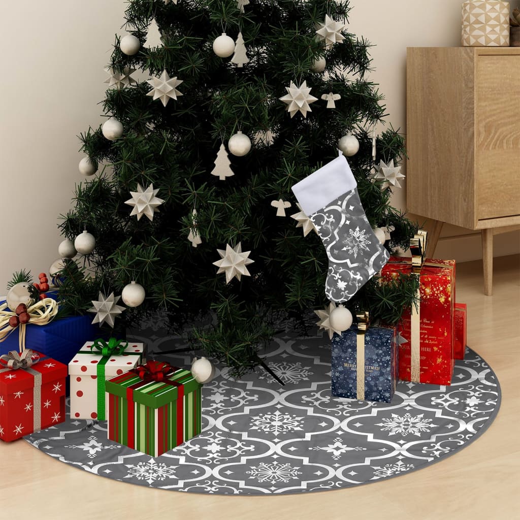 Kilimėlis po eglute su kojine GLITTERSPARK, pilkas, 90cm