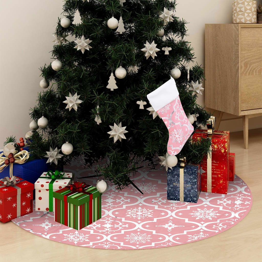 Kilimėlis po eglute su kojine GLITTERSPARK, rožinis, 150cm