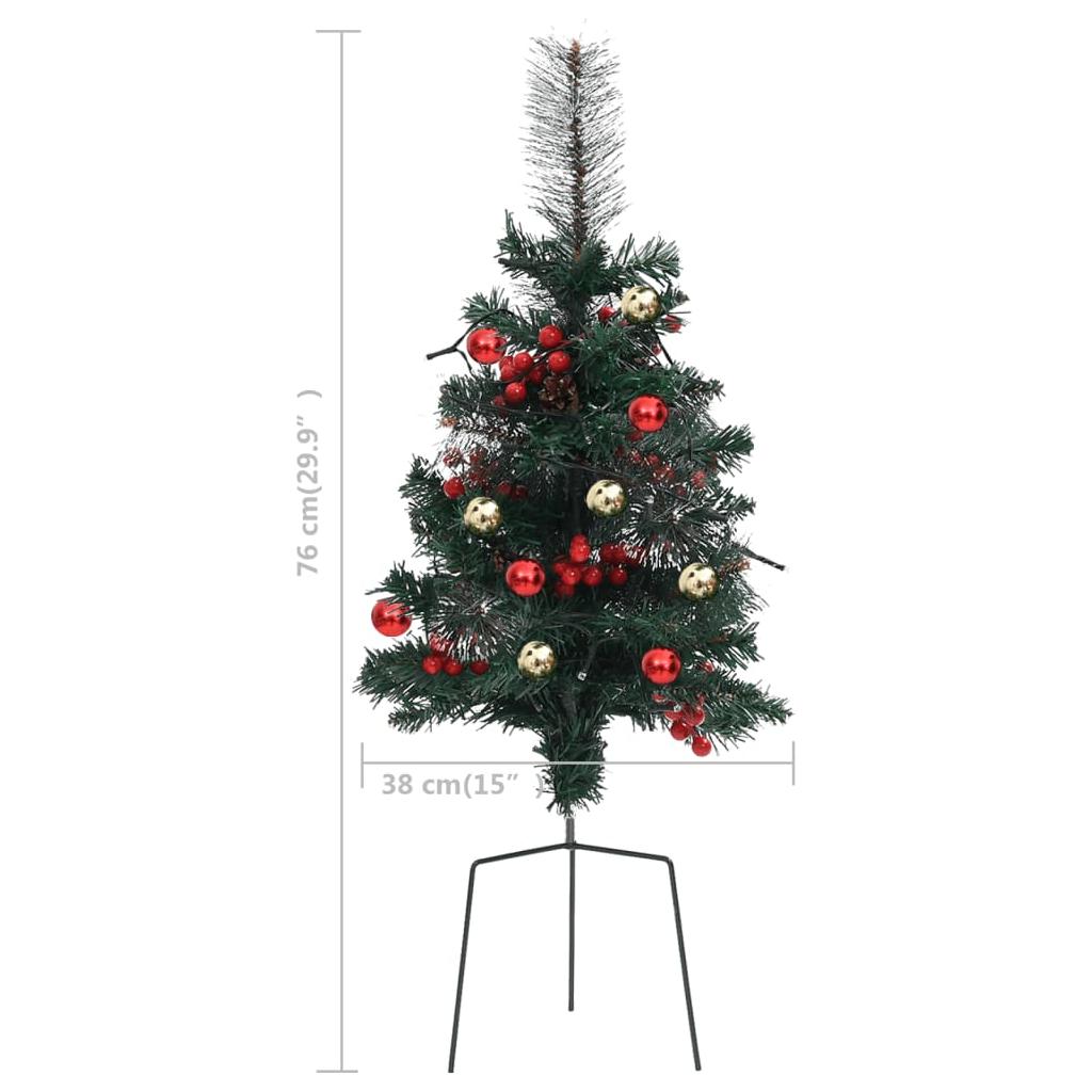 Dirbtiniai kalėdiniai medžiai su LED, 2vnt., 76cm, PVC