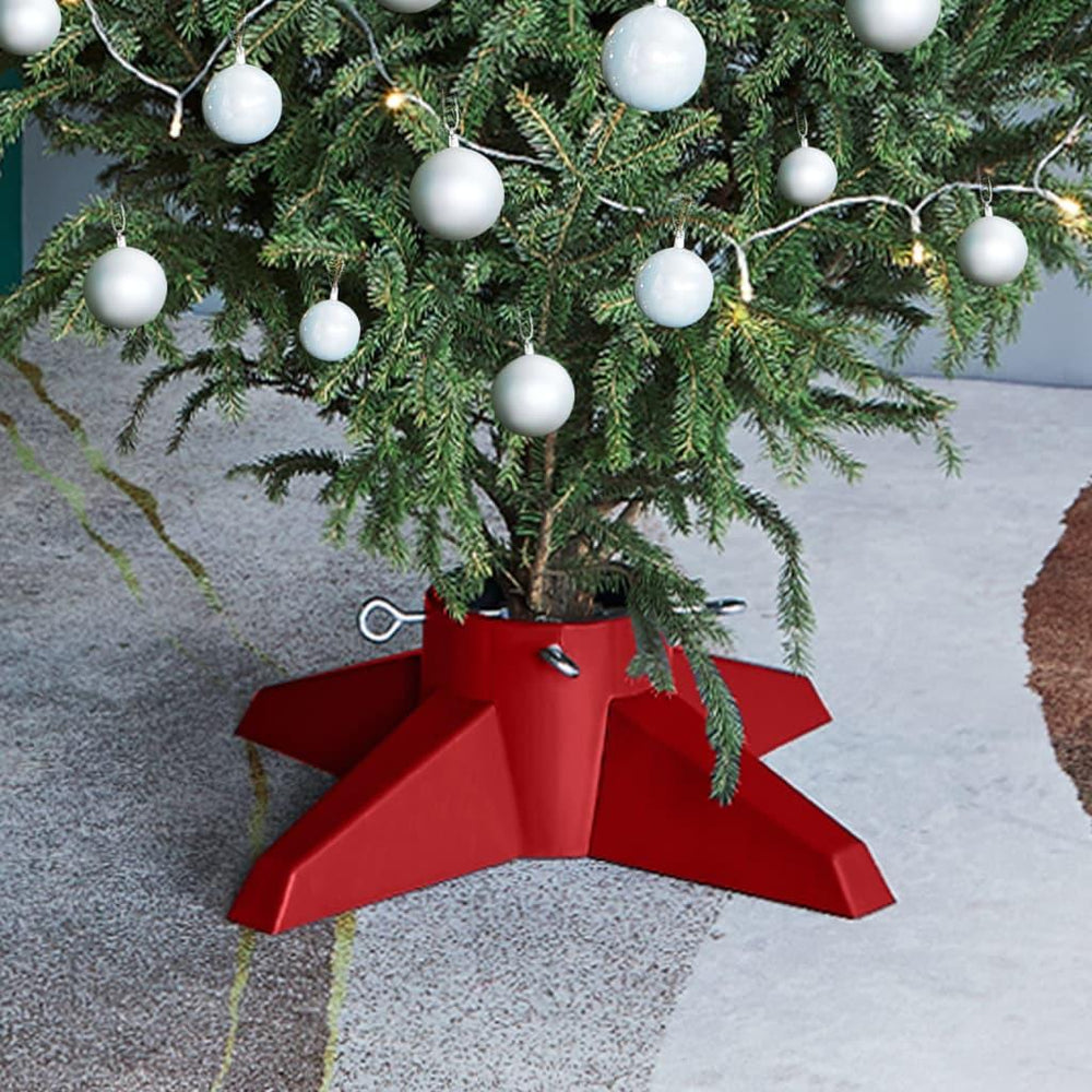 Kalėdų eglutės stovas, raudonos spalvos, 55,5x55,5x15cm