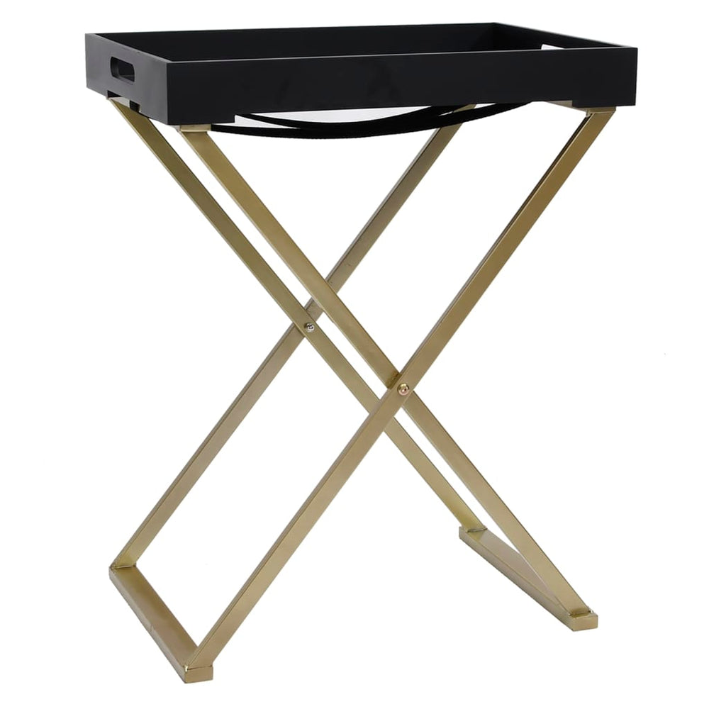 Sulankstomas staliukas, auksinis ir juodas, 48x34x61cm, MDF