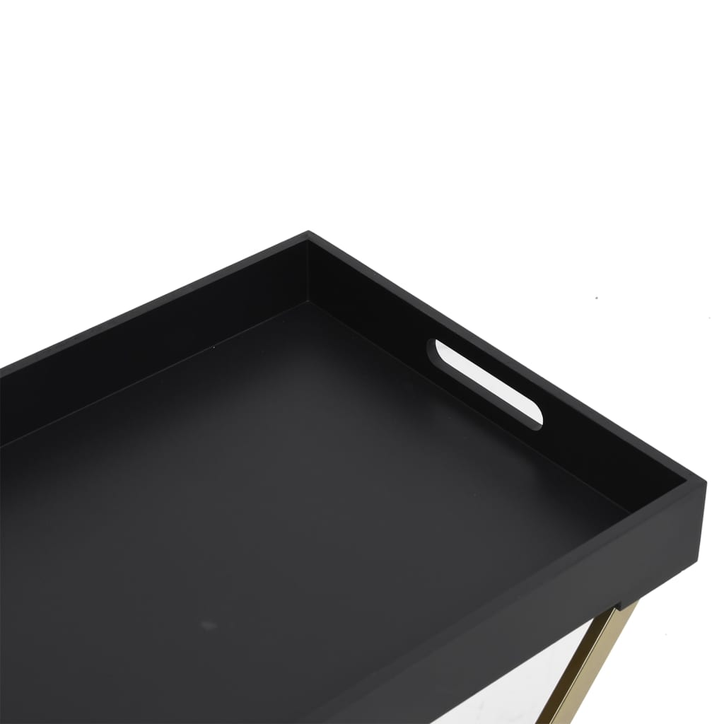 Sulankstomas staliukas, auksinis ir juodas, 48x34x61cm, MDF